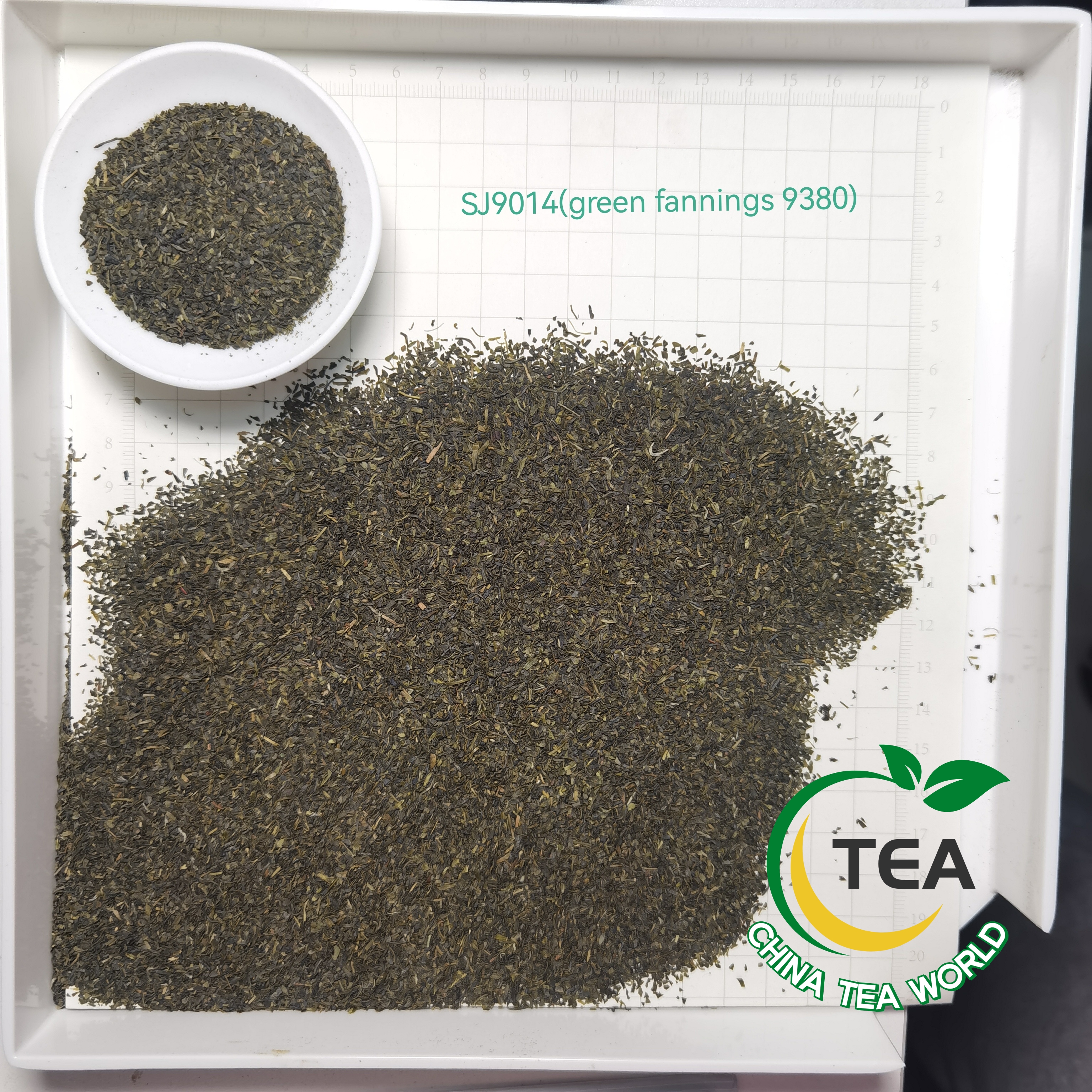 Green tea fannings for tea bag